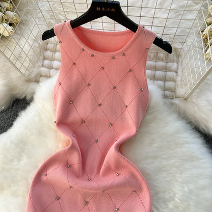 Beading Camisole Sleeveless Tank Top Dress