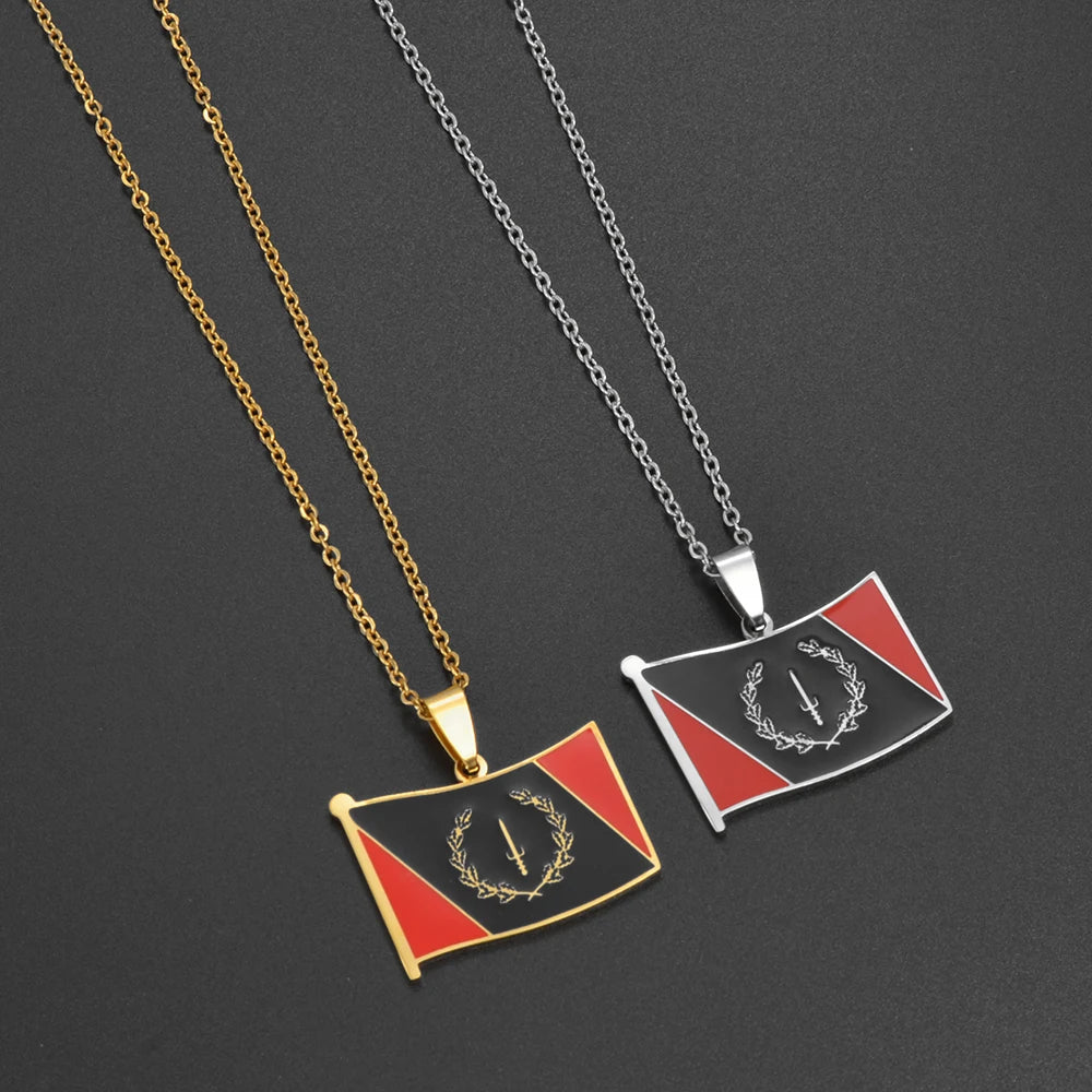 Soulaan African American Flag Pendant Necklaces