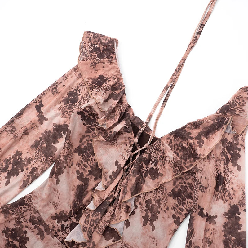 Rachel Collar Flared Long Sleeve Dress