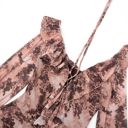 Rachel Collar Flared Long Sleeve Dress