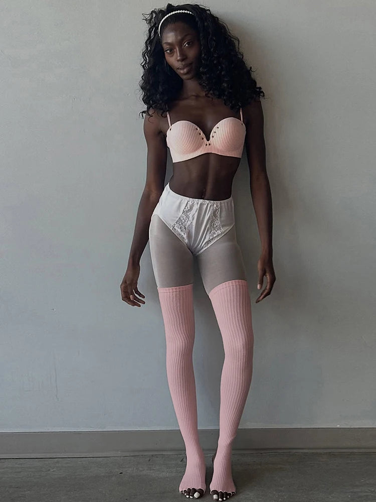 Open High Elasticity Streetwear Clubwear Leg Sleeve