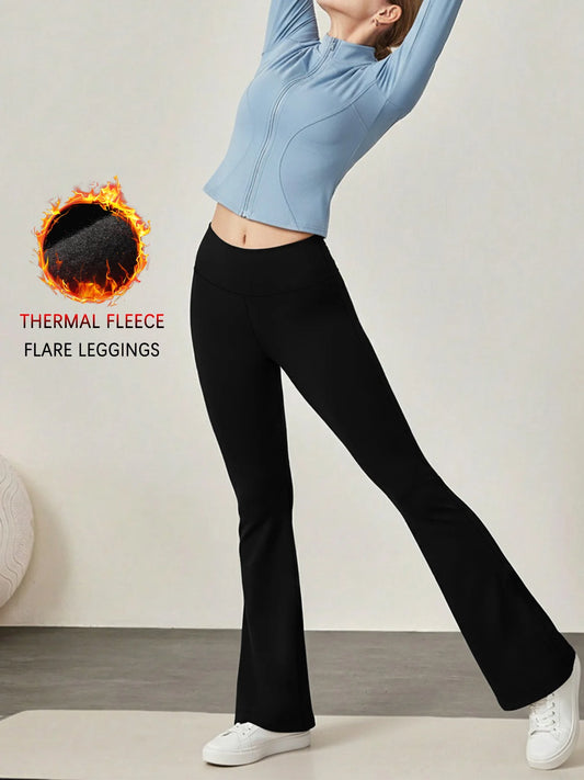 Women's Super Soft High Waisted Bootcut Fleece Flare Leggings