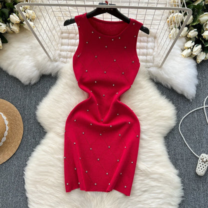 Beading Camisole Sleeveless Tank Top Dress