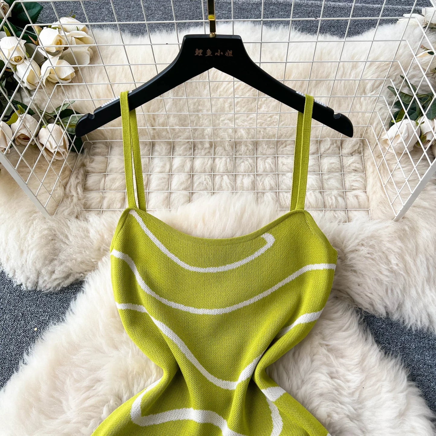 Wavy Lines Fashion Elastic Long Dress