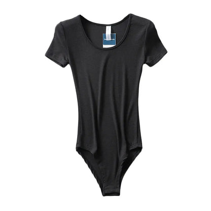 Casual Short Sleeve Round Neck Bodysuit