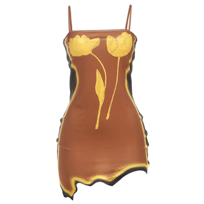 My Honey Tulip Print Mini Dress