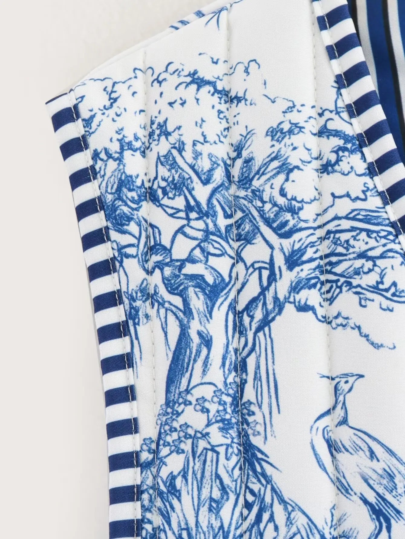 Quilted Lace Up Print Vest