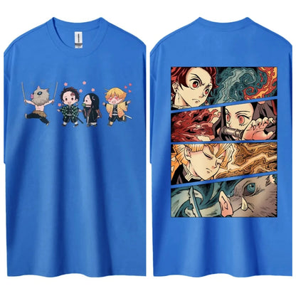 Demon Slayer Anime Classic Characters Sports Casual Short-Sleeved Graphic Tee