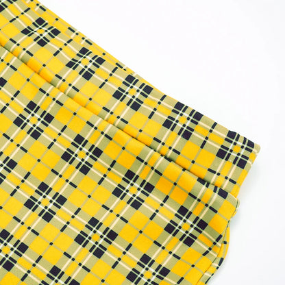 Plaid Print Casual Flared Pants