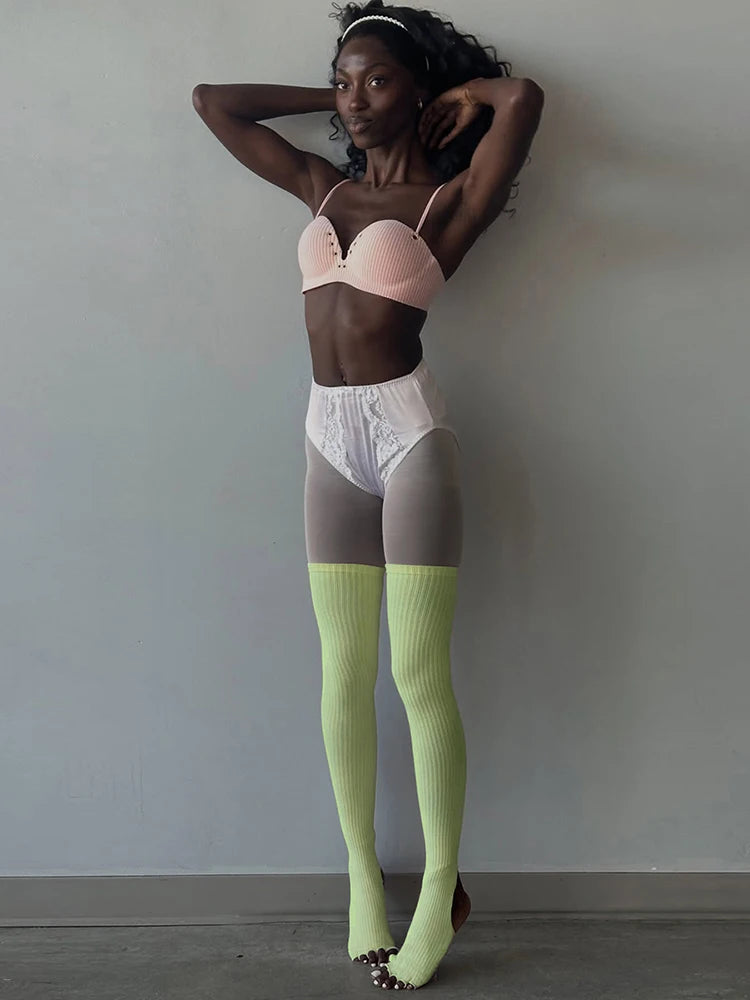 Open High Elasticity Streetwear Clubwear Leg Sleeve