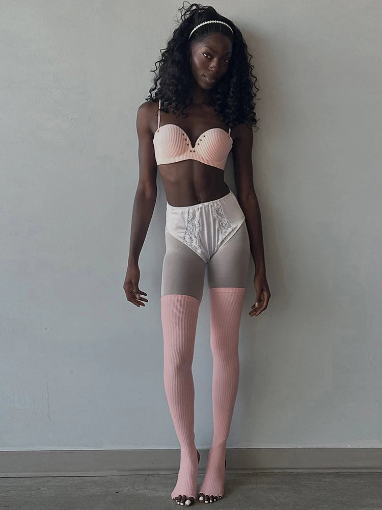 Open High Elasticity Streetwear Clubwear Leg Sleeve