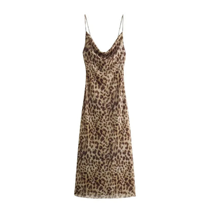 Leopard Print Slip Dress