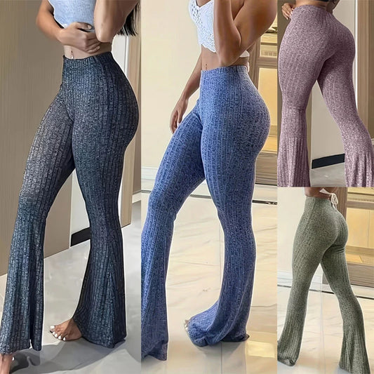 Slim High Waist Bell Bottom Flare Pants