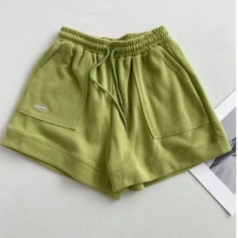 Comfortable Loose Wide-legged Drawstring Home Versatile Shorts