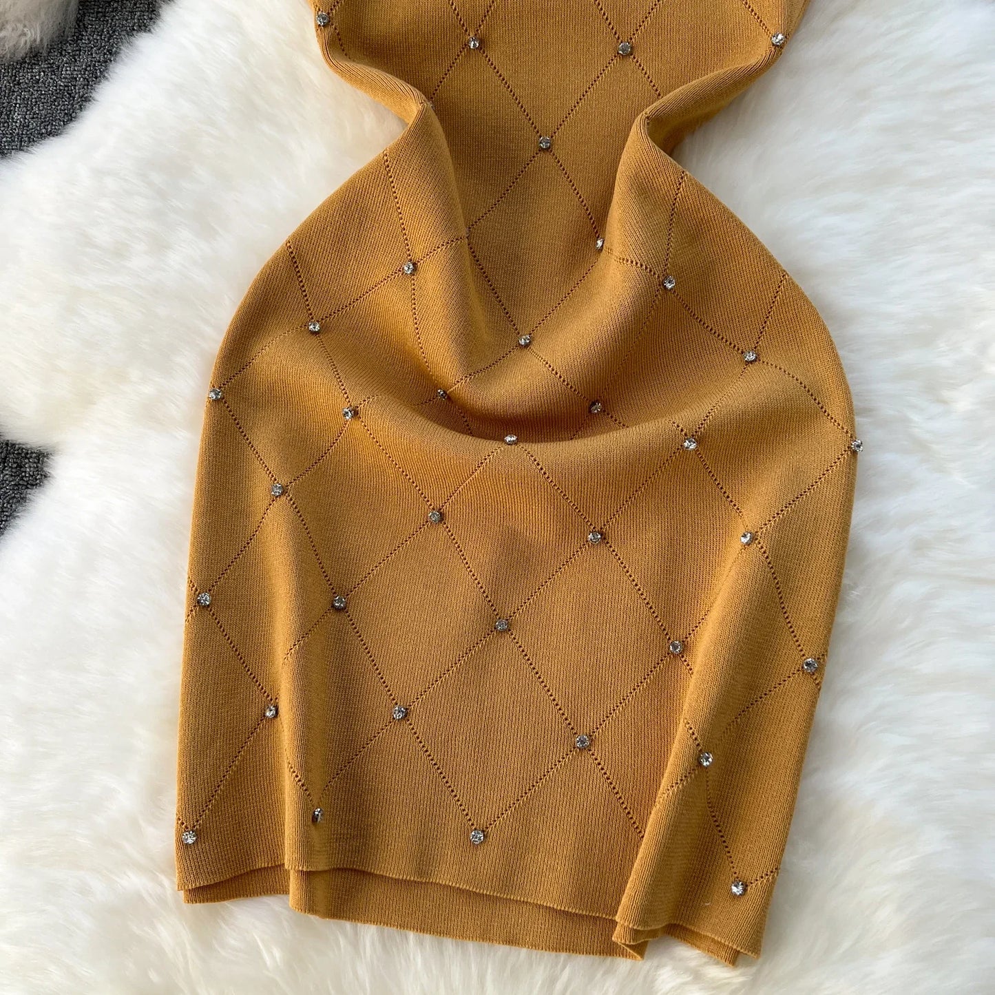 Beading Camisole Sleeveless Tank Top Dress