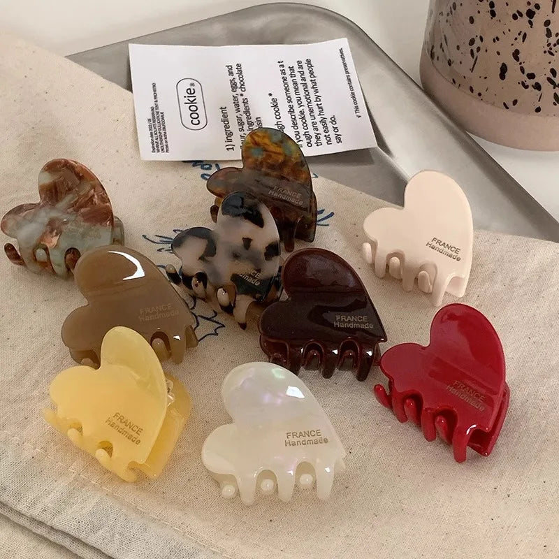 Small Hair Claw Cute Heart Shaped Accessory Clip