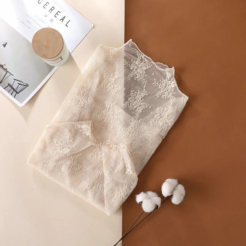 Lace Embroid Mesh Top