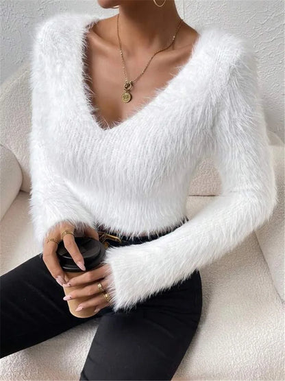 Fluffy Short Pullover  Sweater