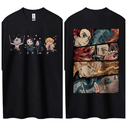 Demon Slayer Anime Classic Characters Sports Casual Short-Sleeved Graphic Tee