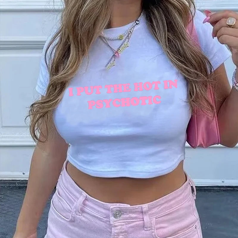I Put the Hot in Psychotic Crop Top