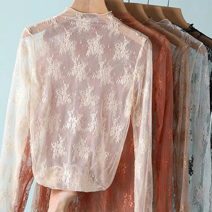 Lace Embroid Mesh Top