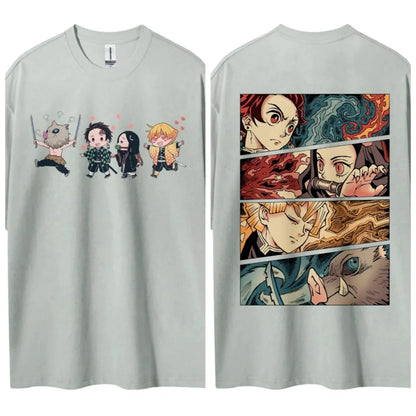 Demon Slayer Anime Classic Characters Sports Casual Short-Sleeved Graphic Tee