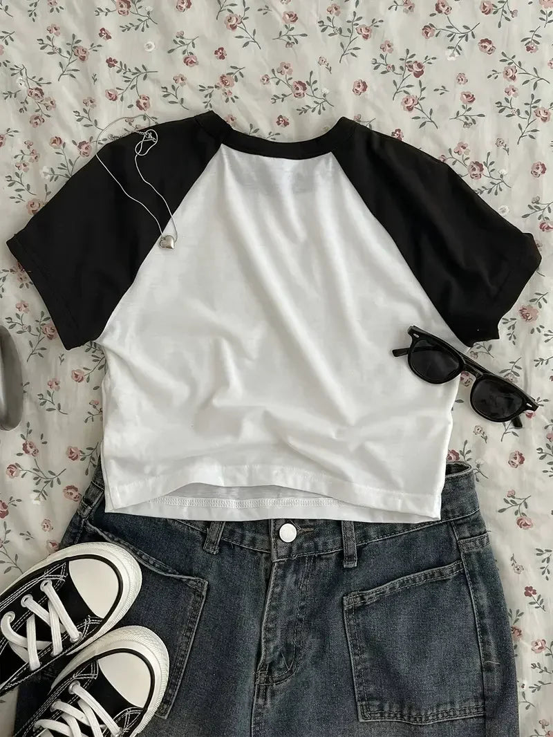 Cute Black Cat Print T Shirt