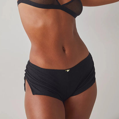 Side Split Comfy Elastic Waist Pajama Shorts