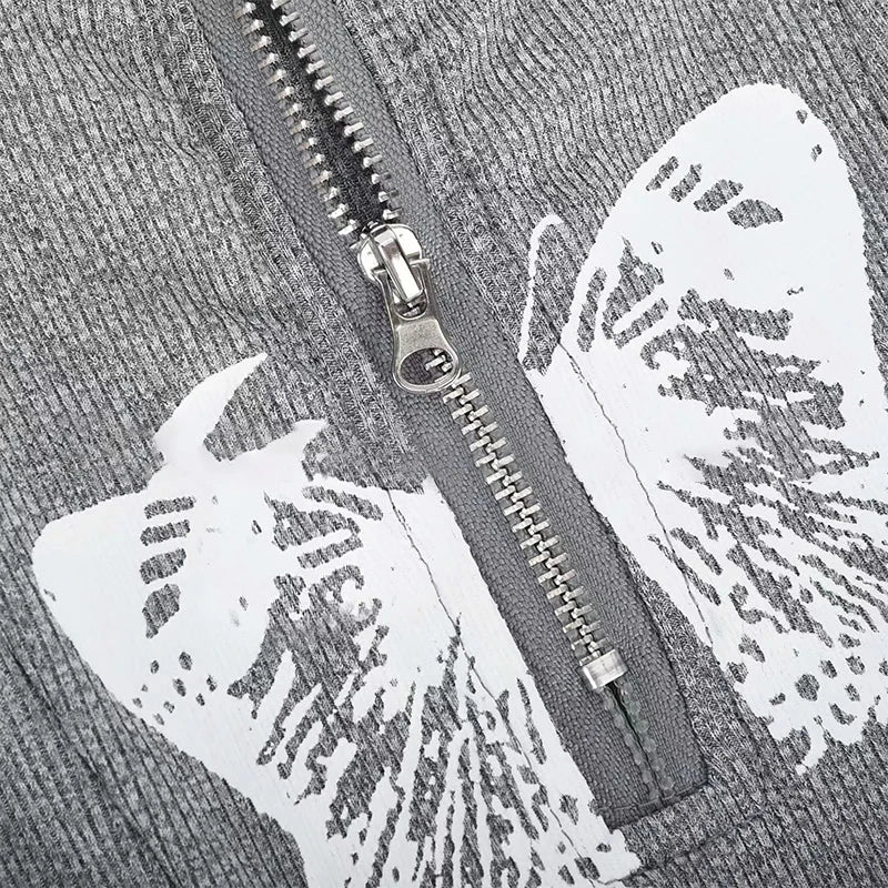 Butterfly Printed Zipper Pants