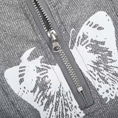 Butterfly Printed Zipper Pants