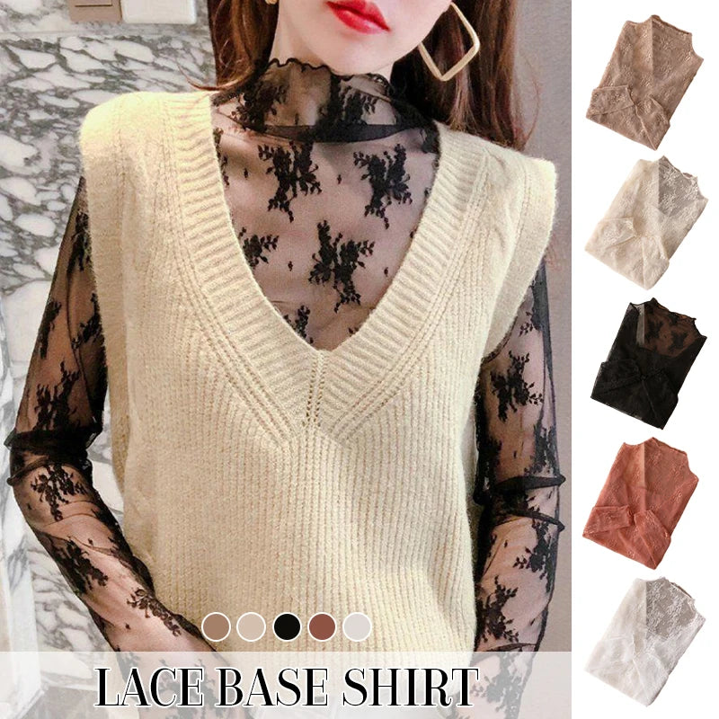 Lace Embroid Mesh Top