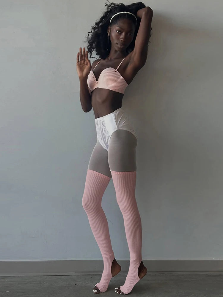 Open High Elasticity Streetwear Clubwear Leg Sleeve