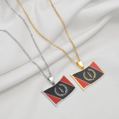 Soulaan African American Flag Pendant Necklaces