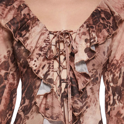 Rachel Collar Flared Long Sleeve Dress