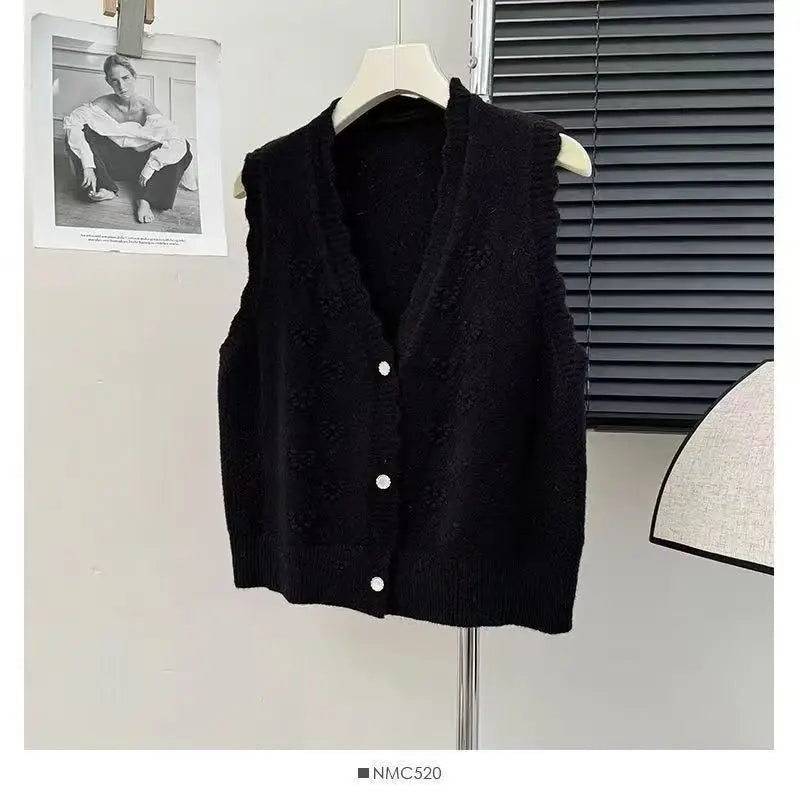 Elegant Fashion All-Match V-Neck Sleeveless Vest