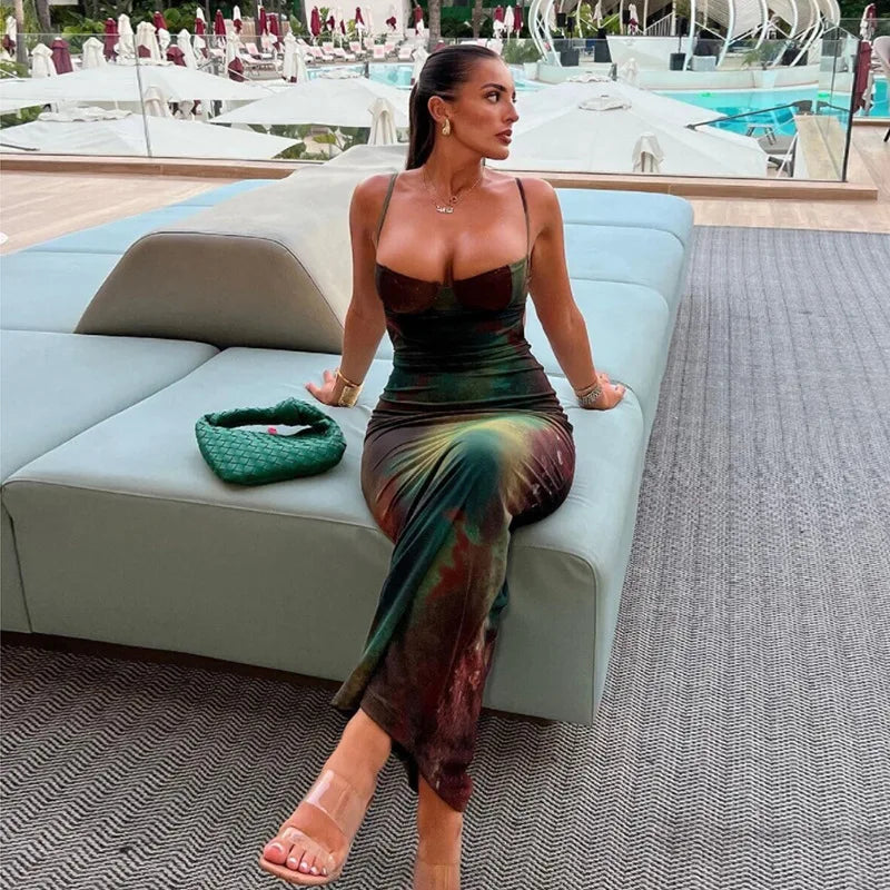 Christie Tie Dye Print Maxi Dress