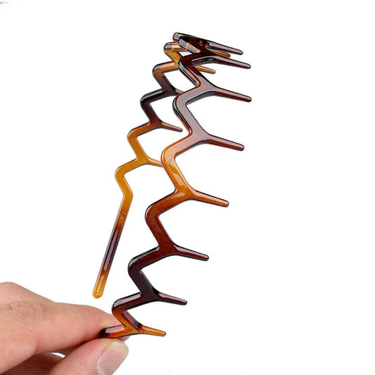 2pcs/set Teeth Non-slip Hair Comb Plastic Headband Hair Ornament Accessories