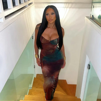 Christie Tie Dye Print Maxi Dress