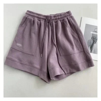 Comfortable Loose Wide-legged Drawstring Home Versatile Shorts