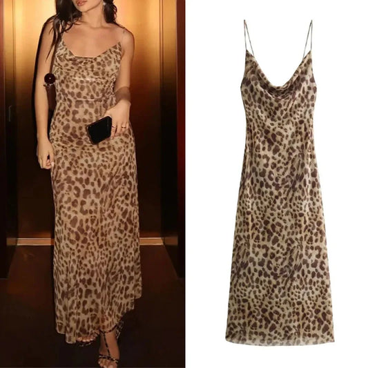 Leopard Print Slip Dress