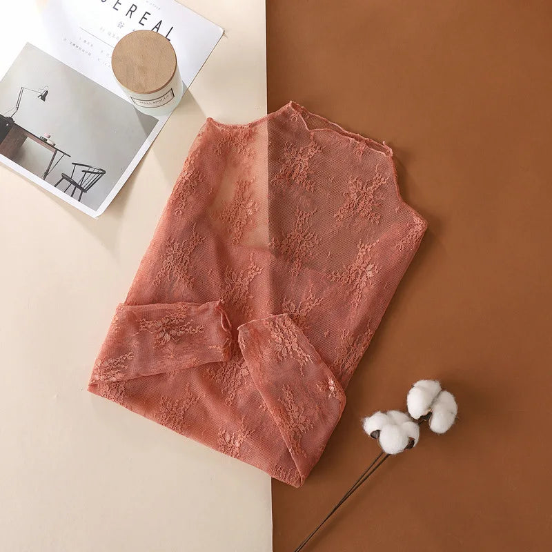 Lace Embroid Mesh Top