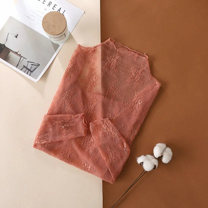 Lace Embroid Mesh Top