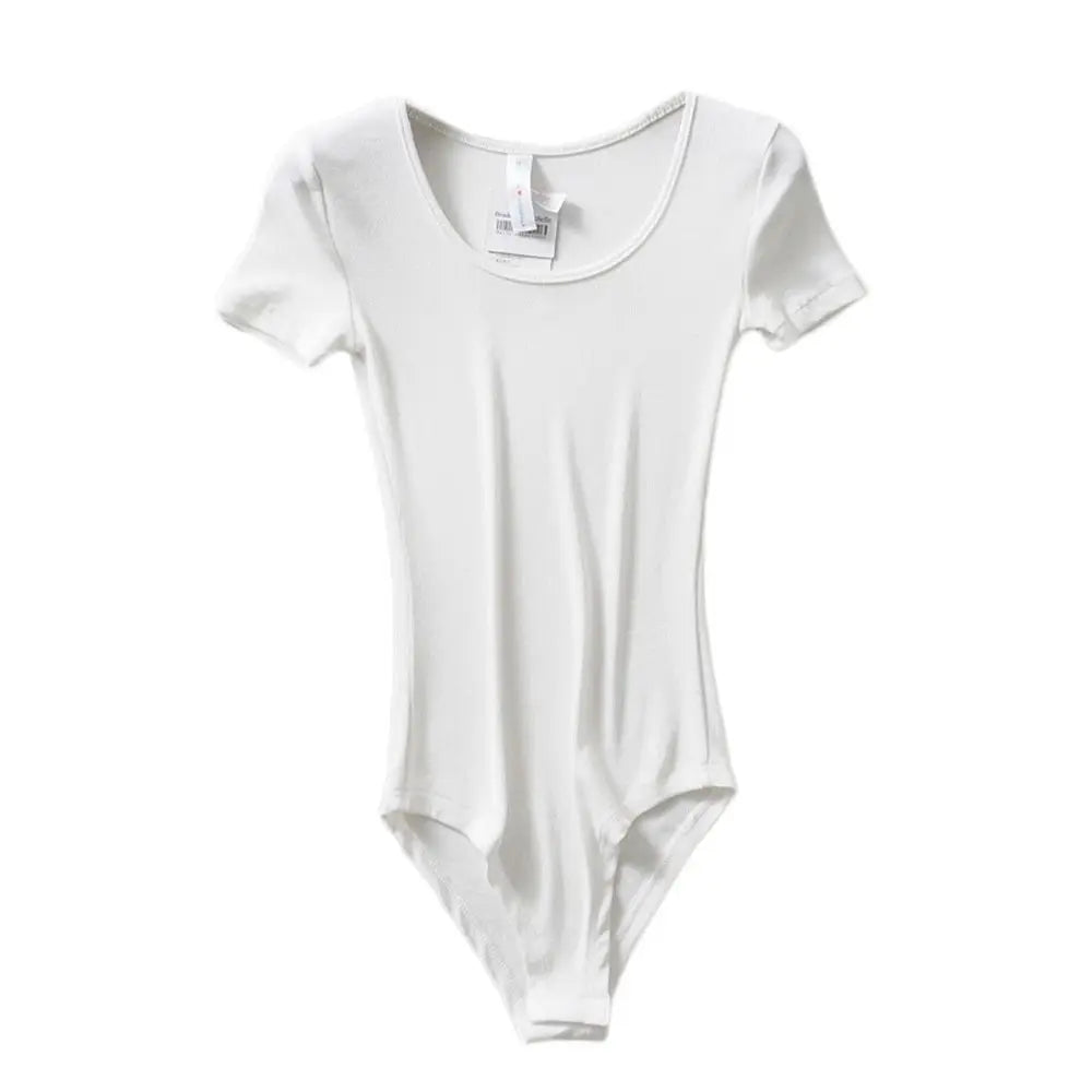 Casual Short Sleeve Round Neck Bodysuit