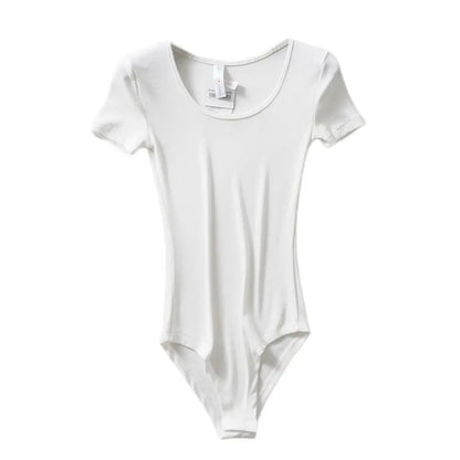 Casual Short Sleeve Round Neck Bodysuit