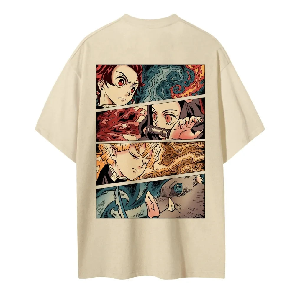 Demon Slayer Anime Classic Characters Sports Casual Short-Sleeved Graphic Tee