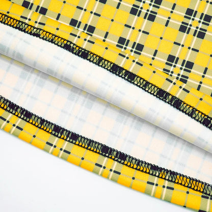 Plaid Print Casual Flared Pants