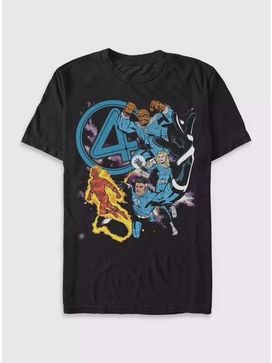 Fantastic Four Comic Print Short Sleeve T-Shirt