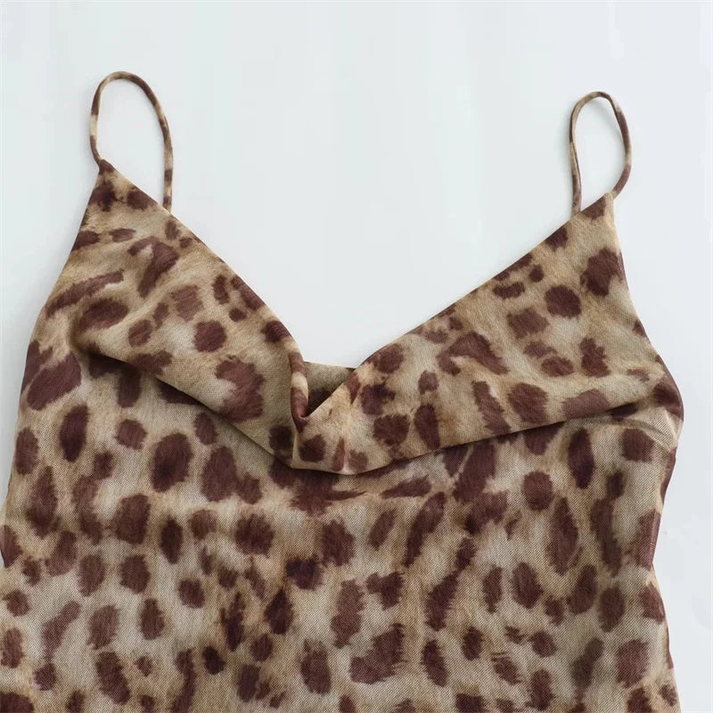 Leopard Print Slip Dress