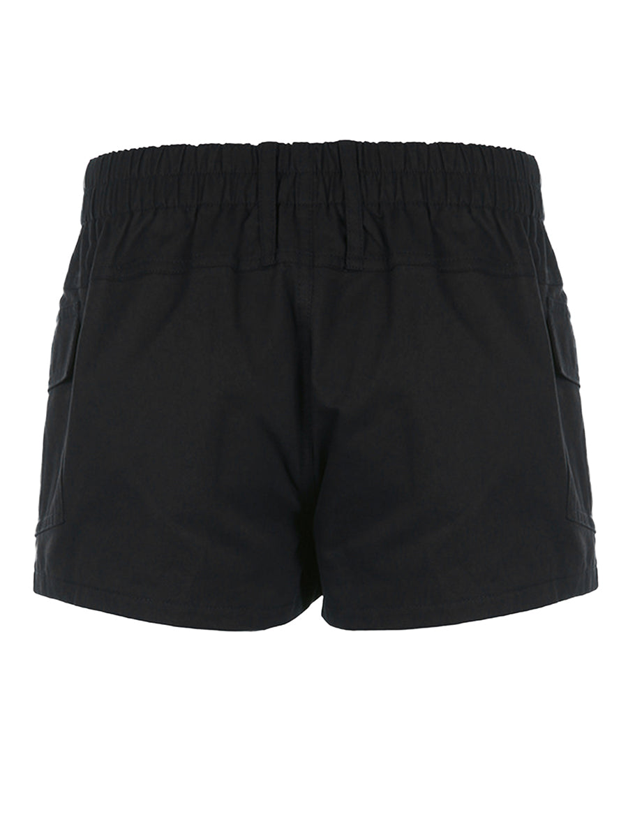 Fashion Cargo Solid Color Low Rise Shorts