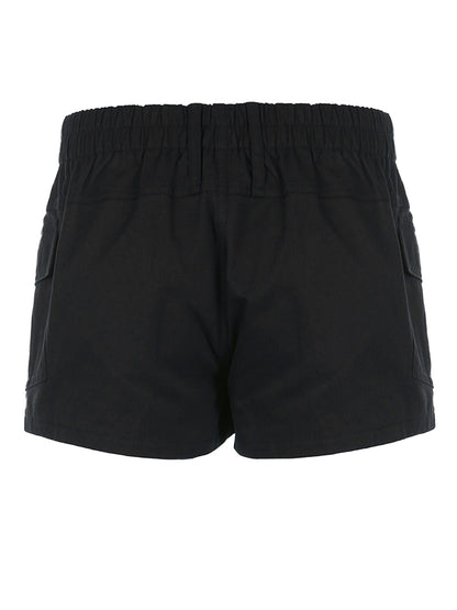 Fashion Cargo Solid Color Low Rise Shorts